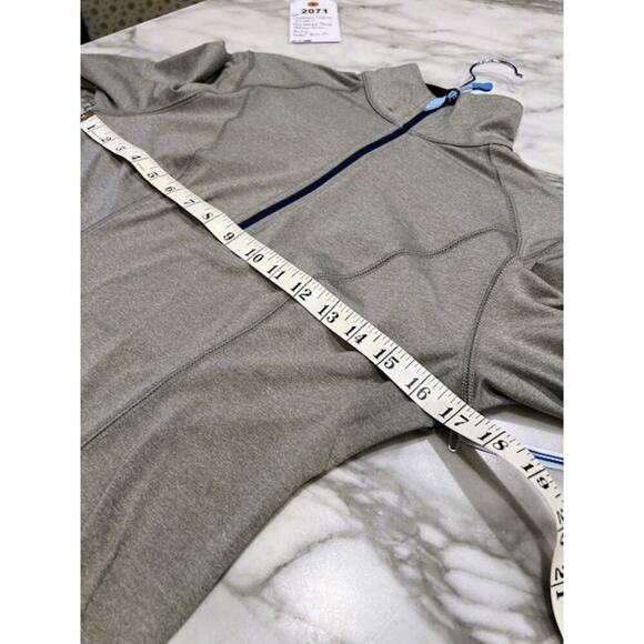 Southern Tide NWT Quarter Zip Shirt Women's Size XS extra Small Gray Blue Trim - Picture 7 of 9